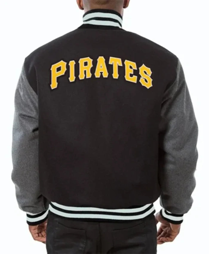 Pittsburgh Pirates Baseball Black And Grey Varsity Jacket