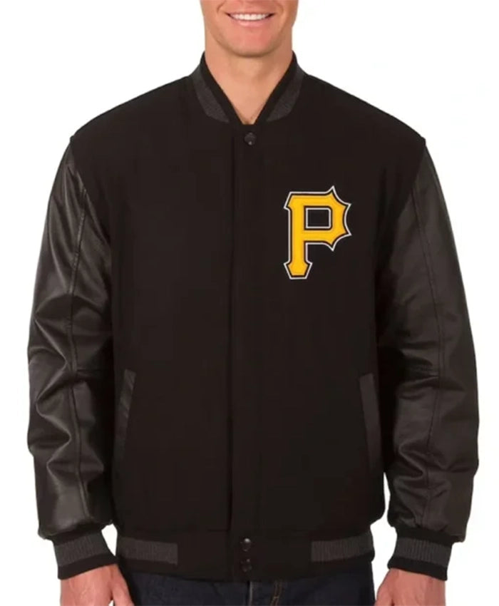 Pittsburgh Pirates Black Letterman Varsity Jacket