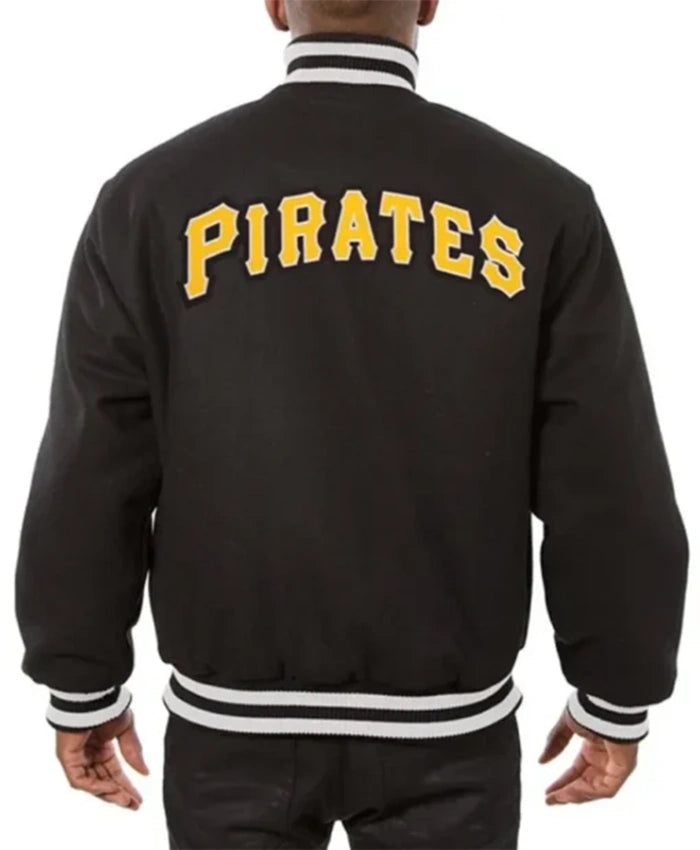 Pittsburgh Pirates Embroidered Black Varsity Jacket