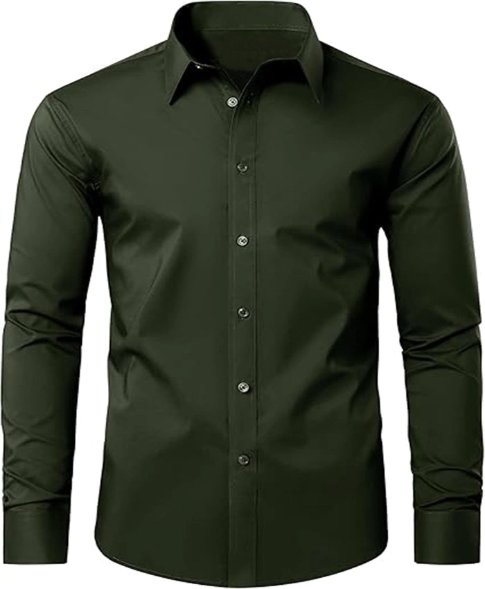 Plain Dark Green Formal Shirt