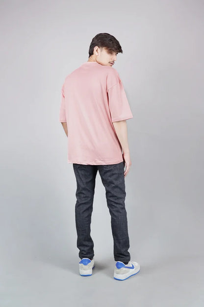 Plain Pink Drop Shoulder T-Shirt