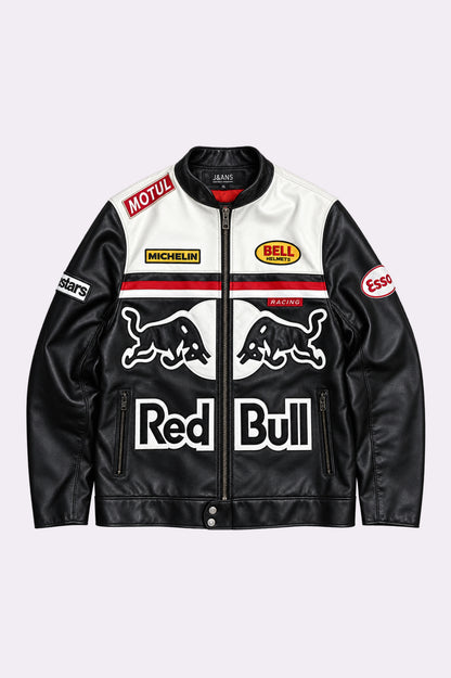 Red Bull Vintage Leather Racing Jacket