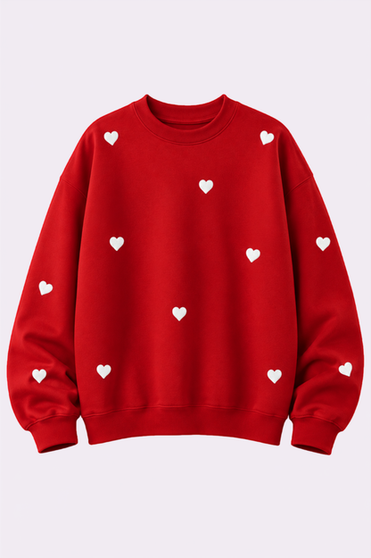 Red Heart Graphic Crew Neck Sweatshirt