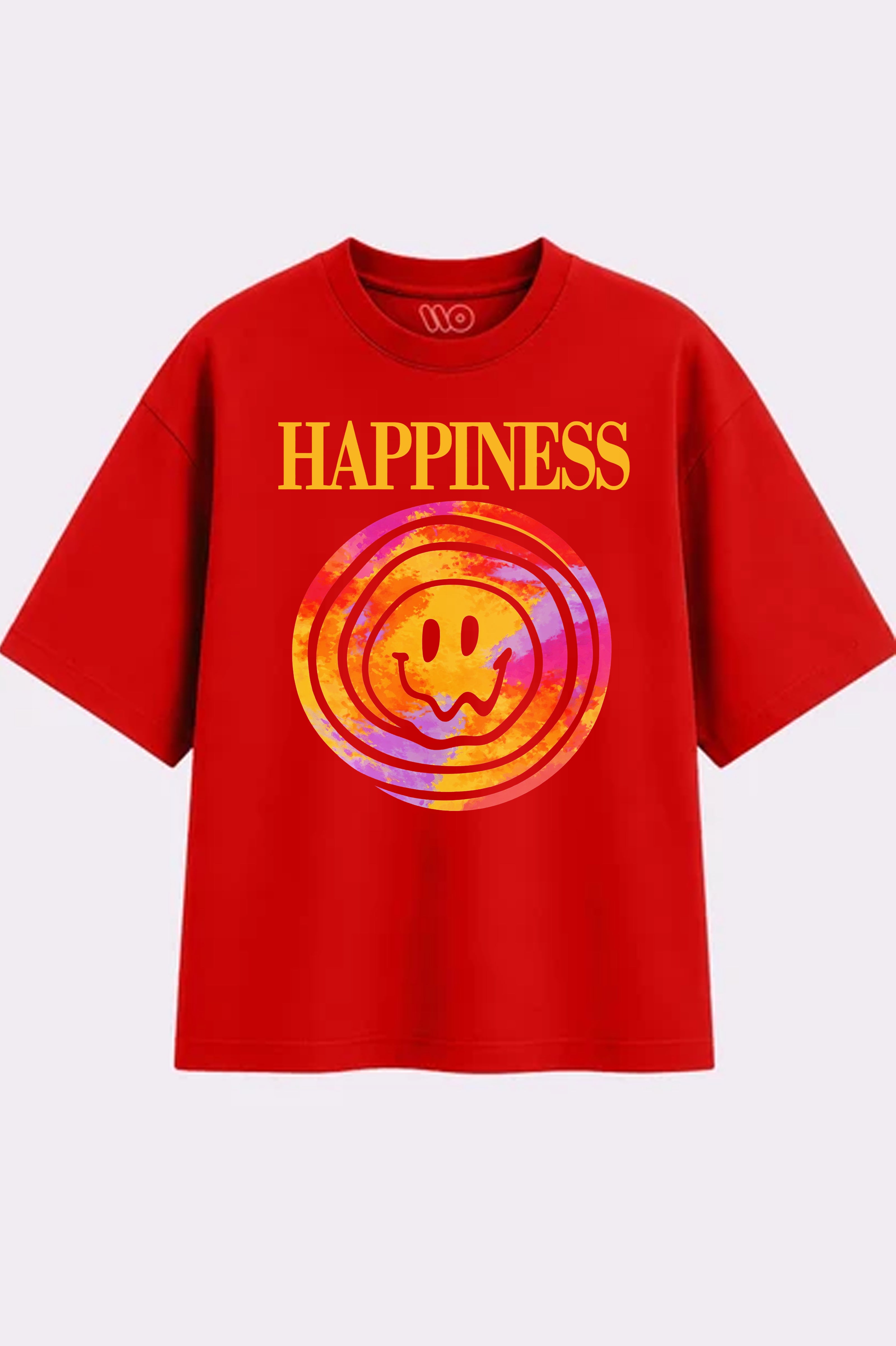 Happiness Swirl Red Oversized T-Shirt