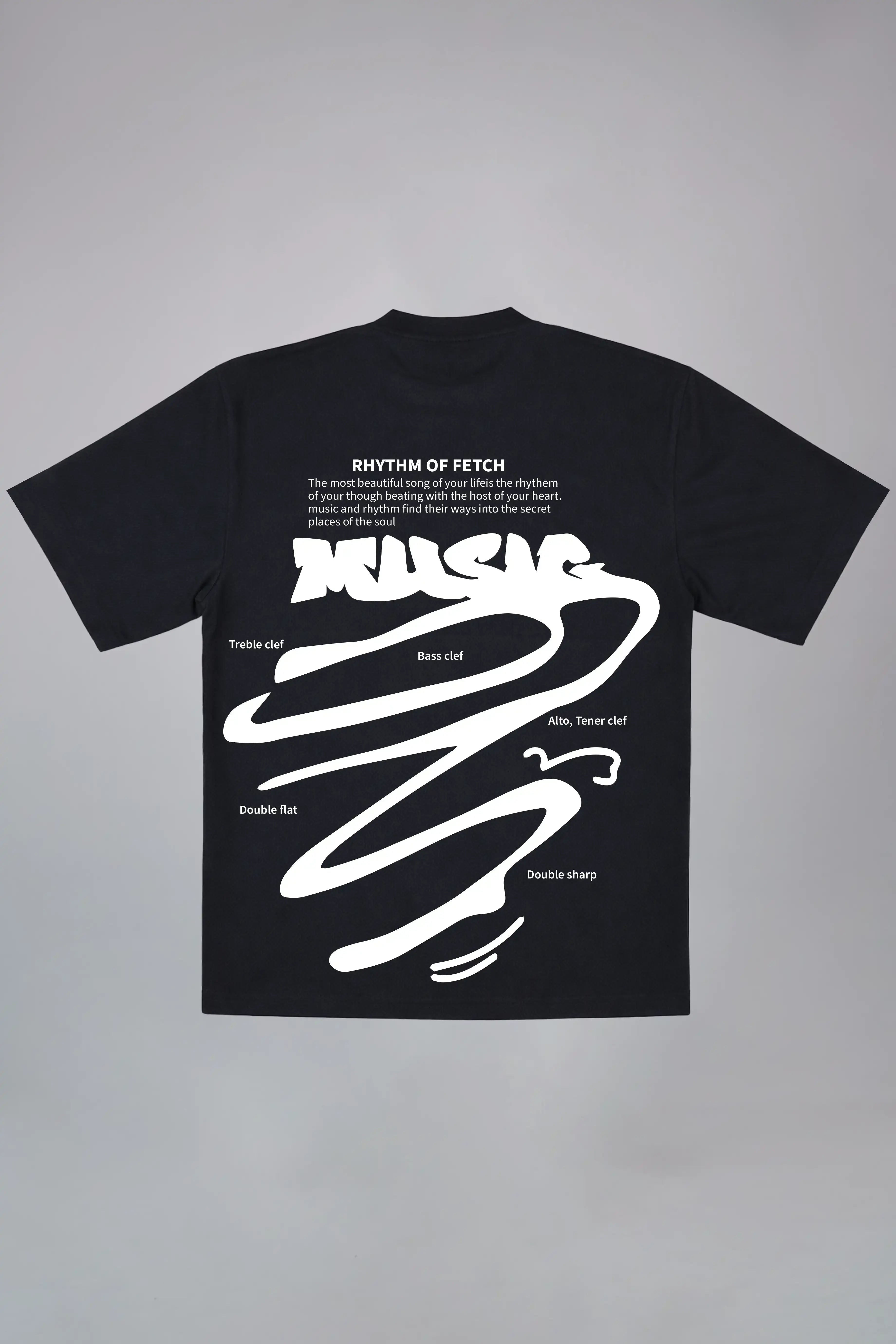 Rhythm of Fetch Music Oversized T-Shirt