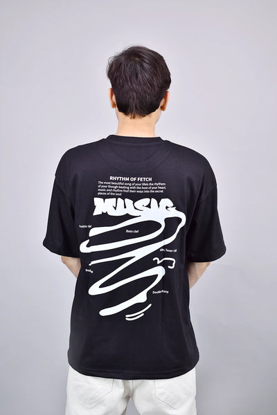 Rhythm of Fetch Music Oversized T-Shirt