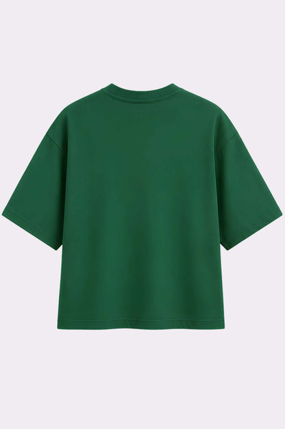 Rose Face Oversized Green T-Shirt