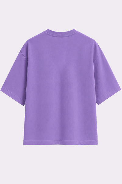 Rose Face Oversized Purple T-Shirt