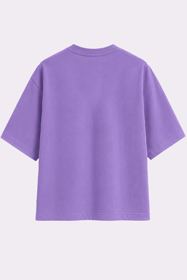 Rose Face Oversized Purple T-Shirt