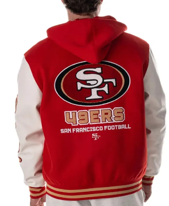 SF 49ers The Wild Collective Hooded Varsity Jacket