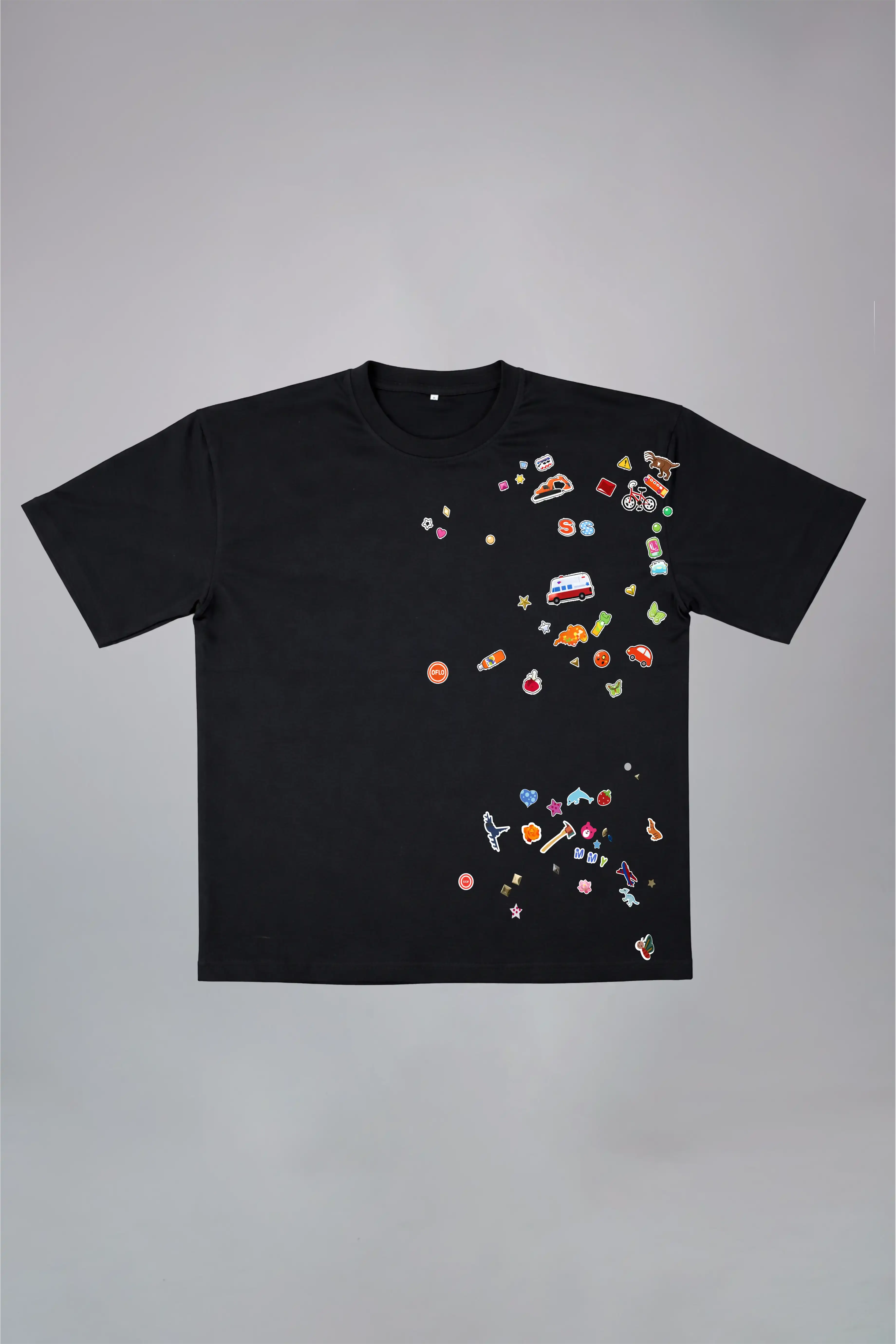Sticker Bomb White Oversized T-Shirt