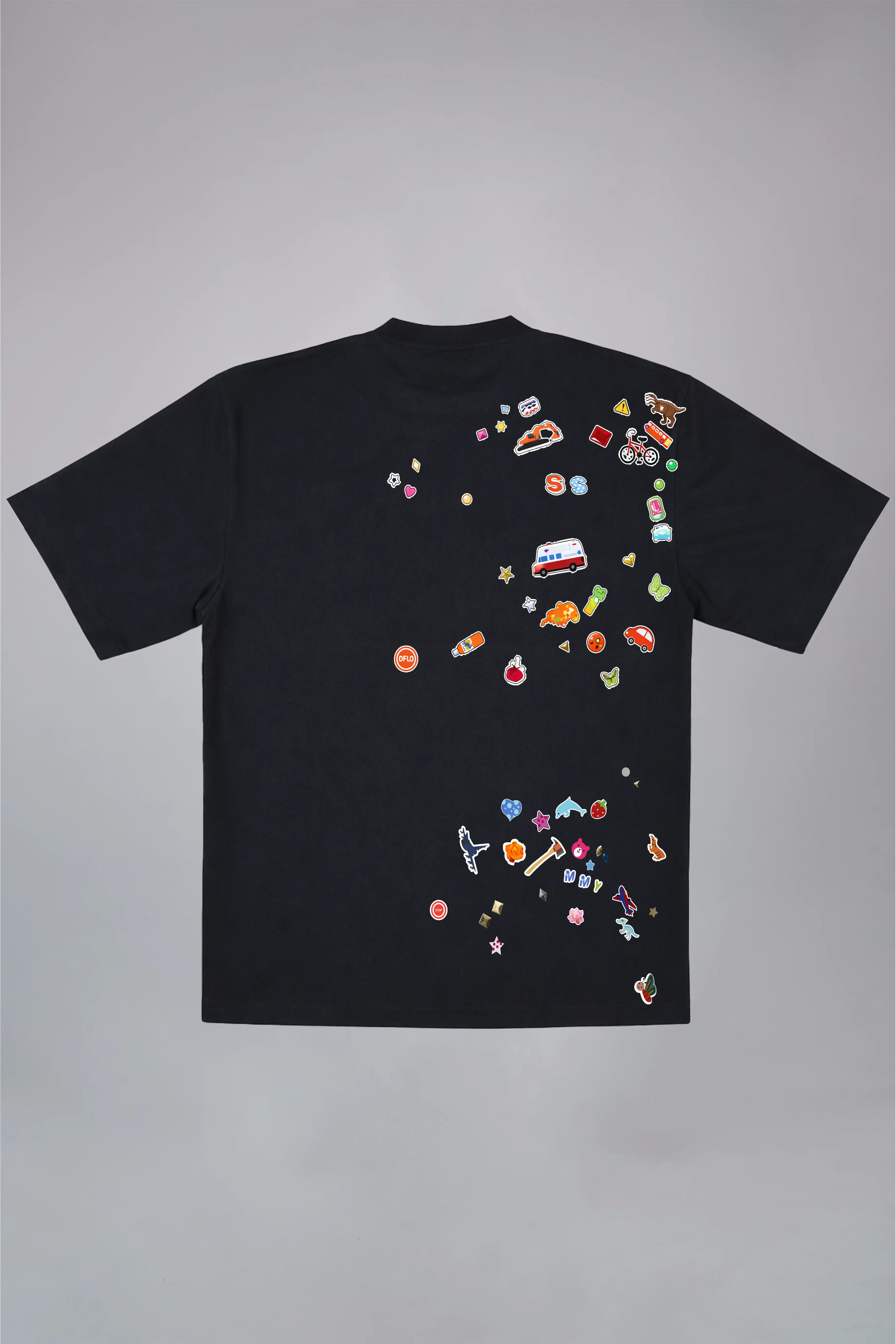Sticker Bomb White Oversized T-Shirt