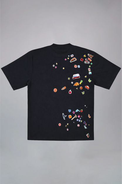 Sticker Bomb White Oversized T-Shirt