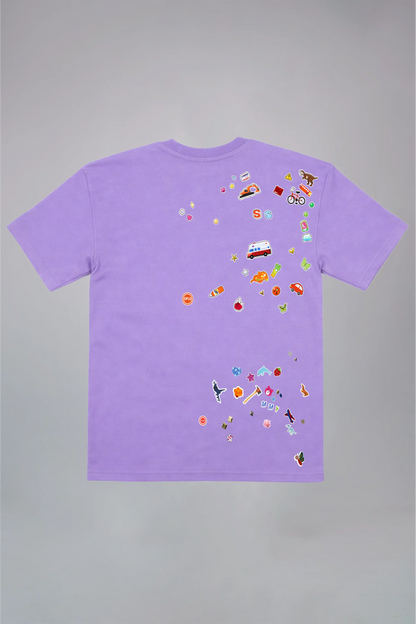 Sticker Bomb White Oversized T-Shirt