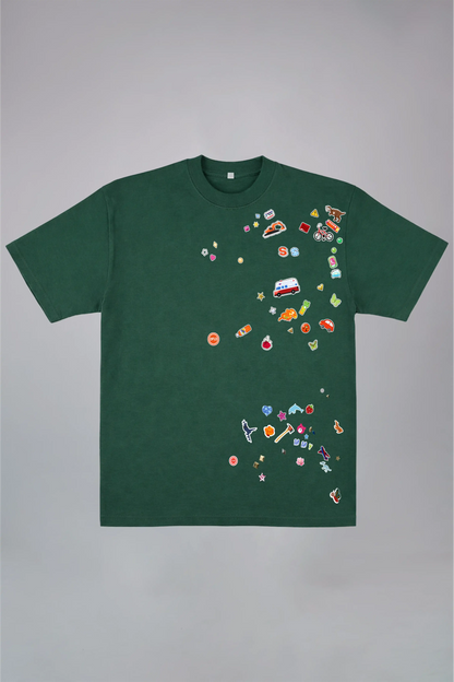 Sticker Bomb White Oversized T-Shirt