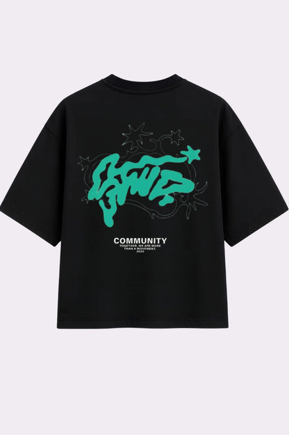 STWD Community Black Oversized T-Shirt