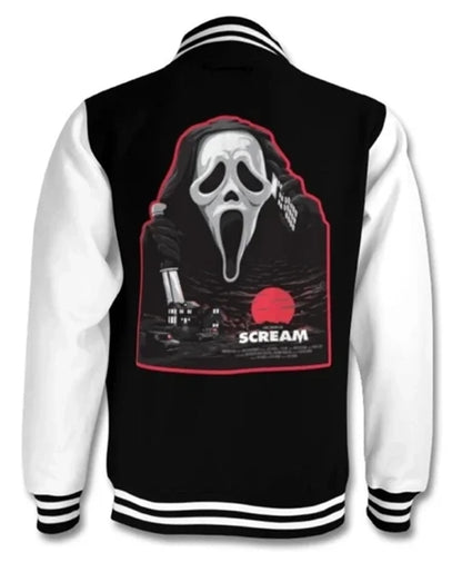 Scream Black And White Varsity Jacket