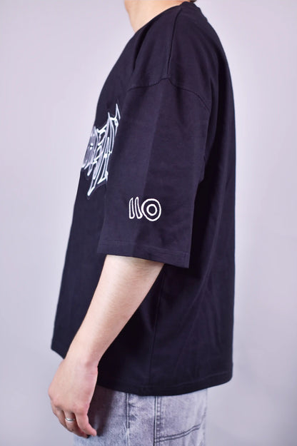 Sparkhead Graphic Patch Oversized Black T-Shirt