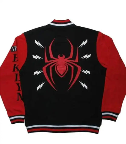Spiderman Black And Red Varsity Jacket