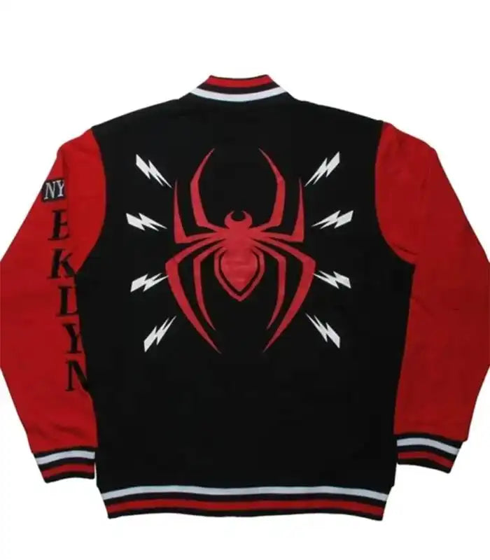 Spiderman Black And Red Varsity Jacket