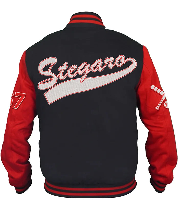 Stegaro Black And Red Varsity Jacket