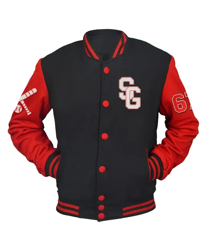 Stegaro Black And Red Varsity Jacket