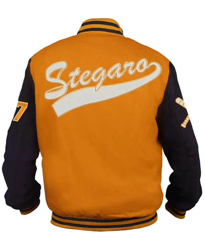 Stegaro Yellow And Black Varsity Jacket