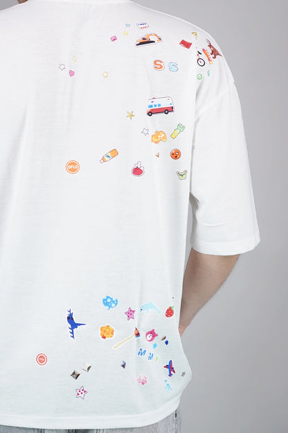 Sticker Bomb Oversized T-Shirt