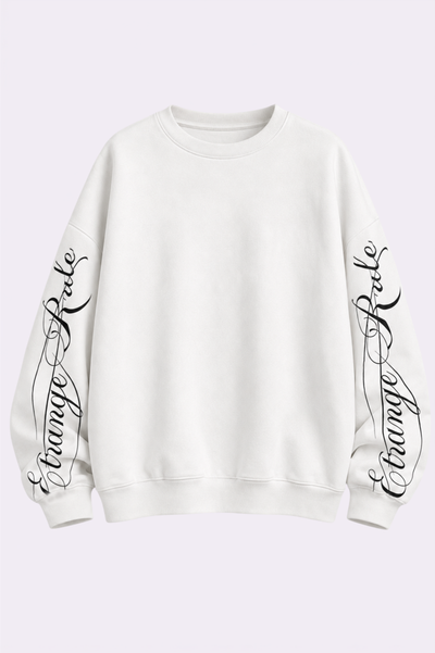 Strange Rule White Oversized Sweatshirt