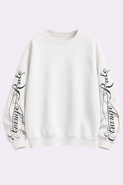 Strange Rule White Oversized Sweatshirt
