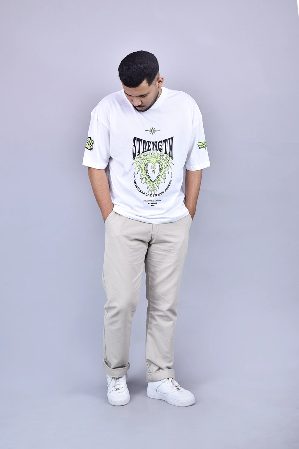 Strength Oversized White Tee