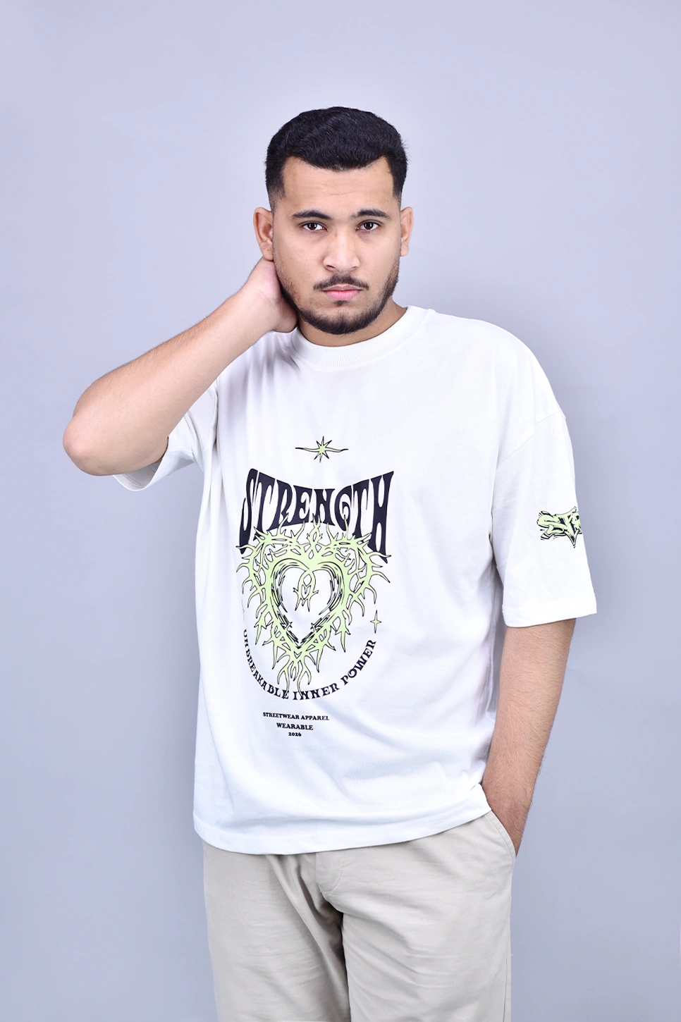 Strength Oversized White Tee