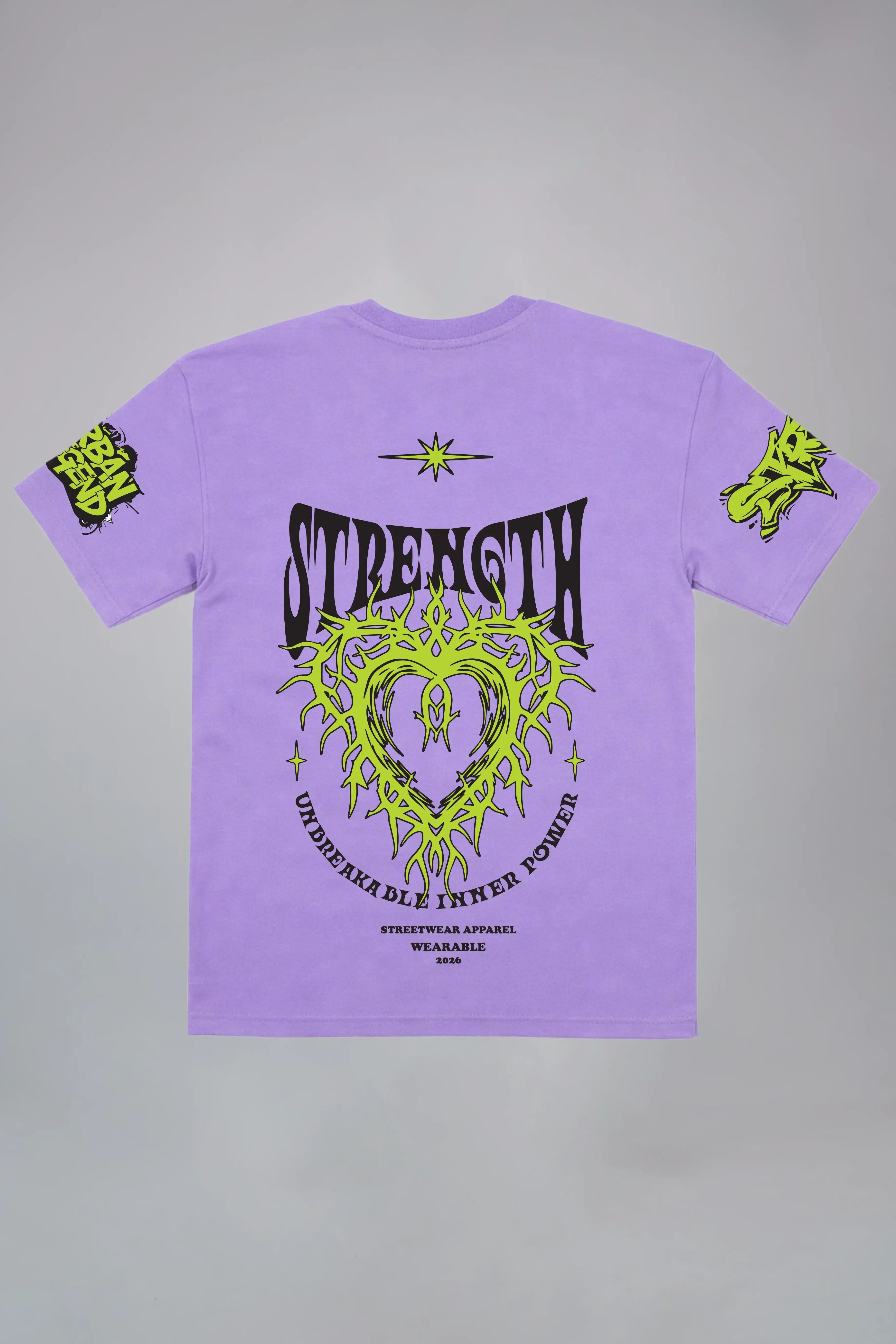 Strength Oversized purple t-shirt