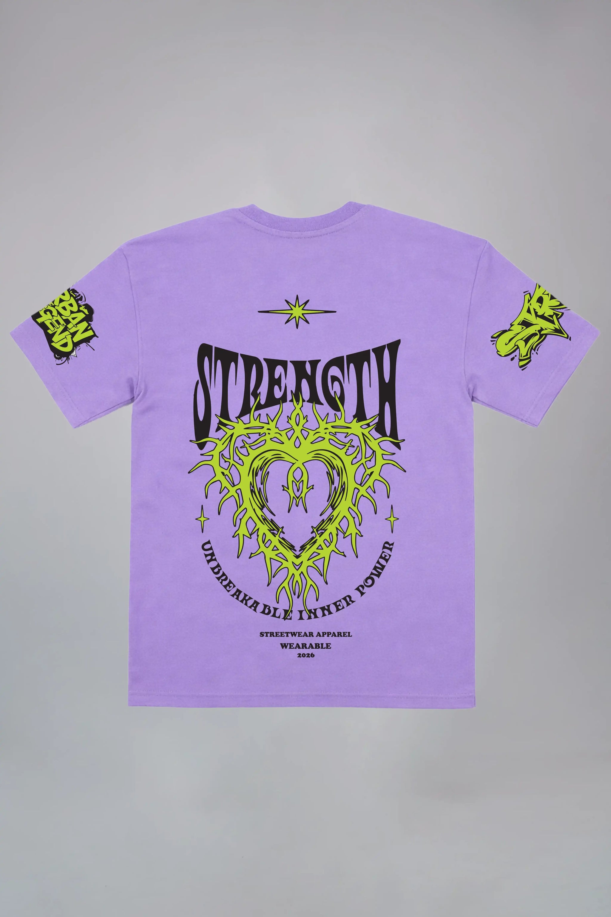 Strength Oversized purple t-shirt