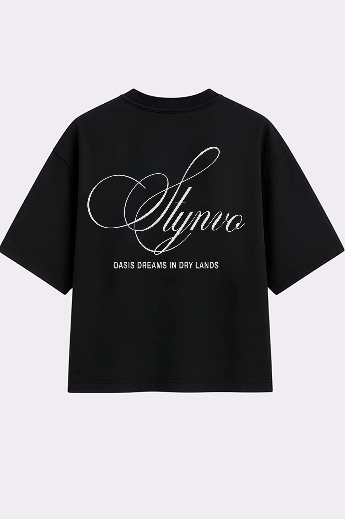 STYNVO Black Graphic Oversized T-Shirt