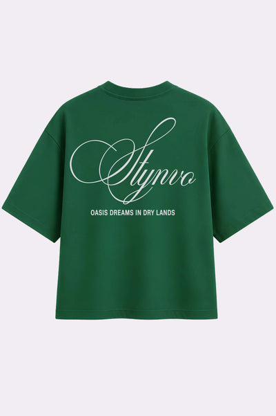 STYNVO Green Graphic Oversized T-Shirt