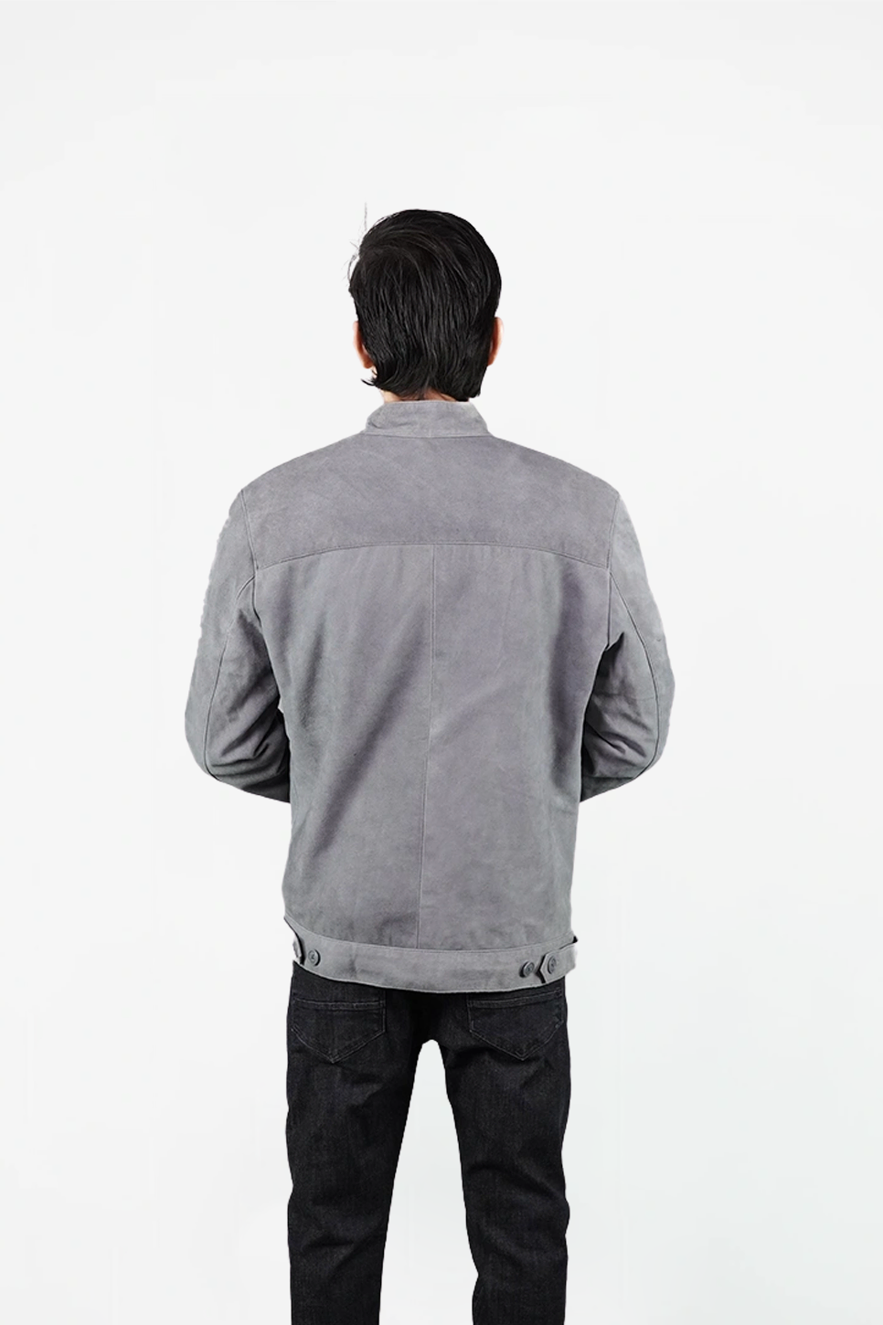 Suede Grey Jacket-Back