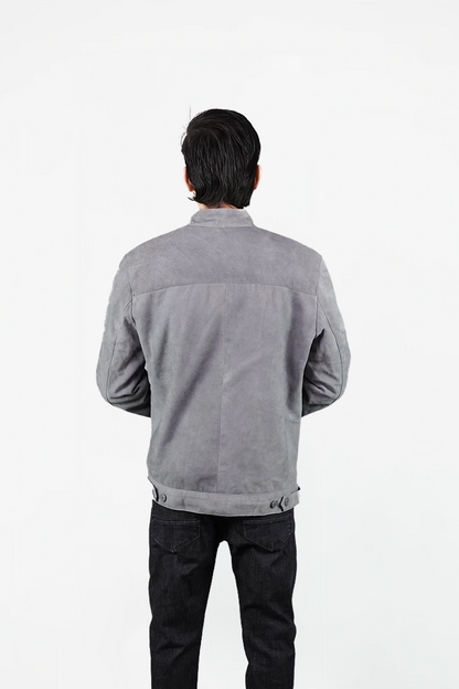 Suede Grey Jacket-Back