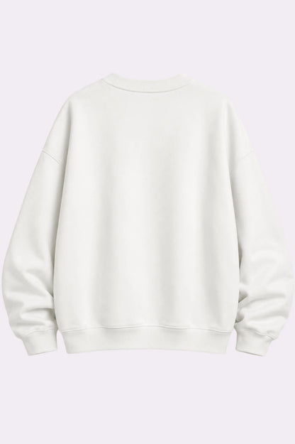 Floral White Graphic Patchwork Sweatshirt