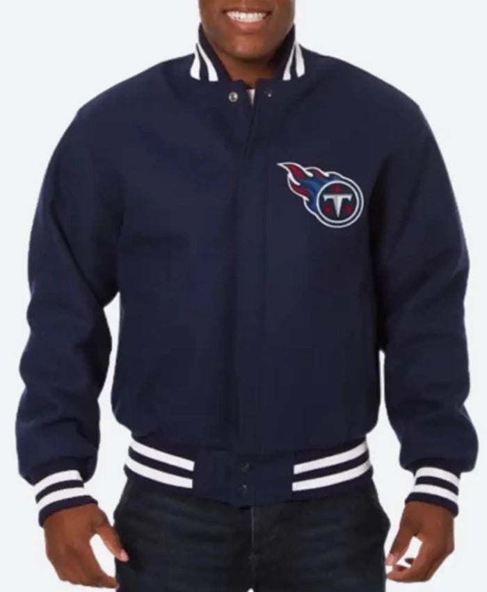 Tennessee Titans JH Design Big And Tall Varsity Jacket
