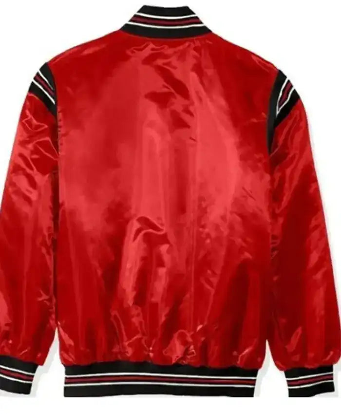 The Enforcer Carolina Hurricanes Satin Red Varsity Jacket
