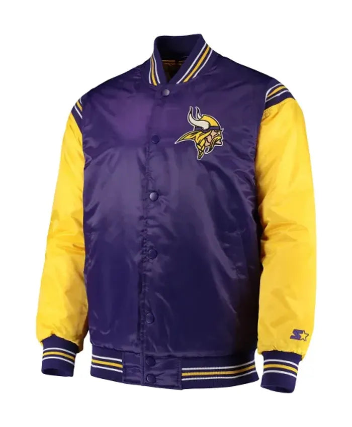 Tobias Minnesota Vikings Satin Varsity Jacket