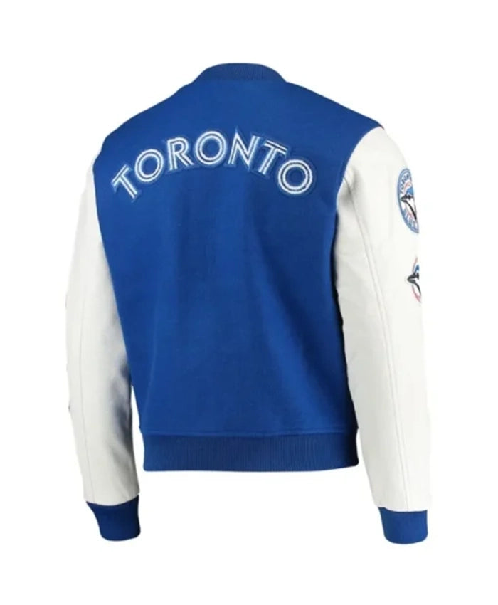 Toronto Blue Jays Blue And White Varsity Jacket