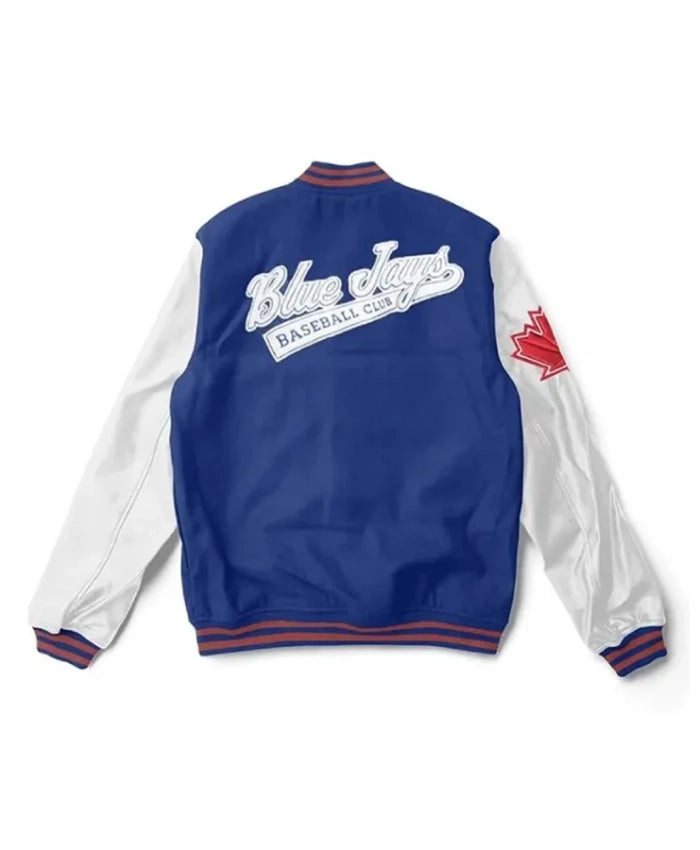 Toronto Blue Jays Blue And White Letterman Varsity Jacket