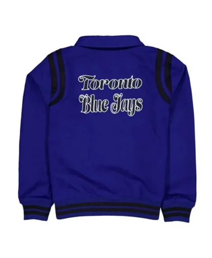 Toronto Blue Jays Sport Night Teddy Blue And Black Varsity Jacket
