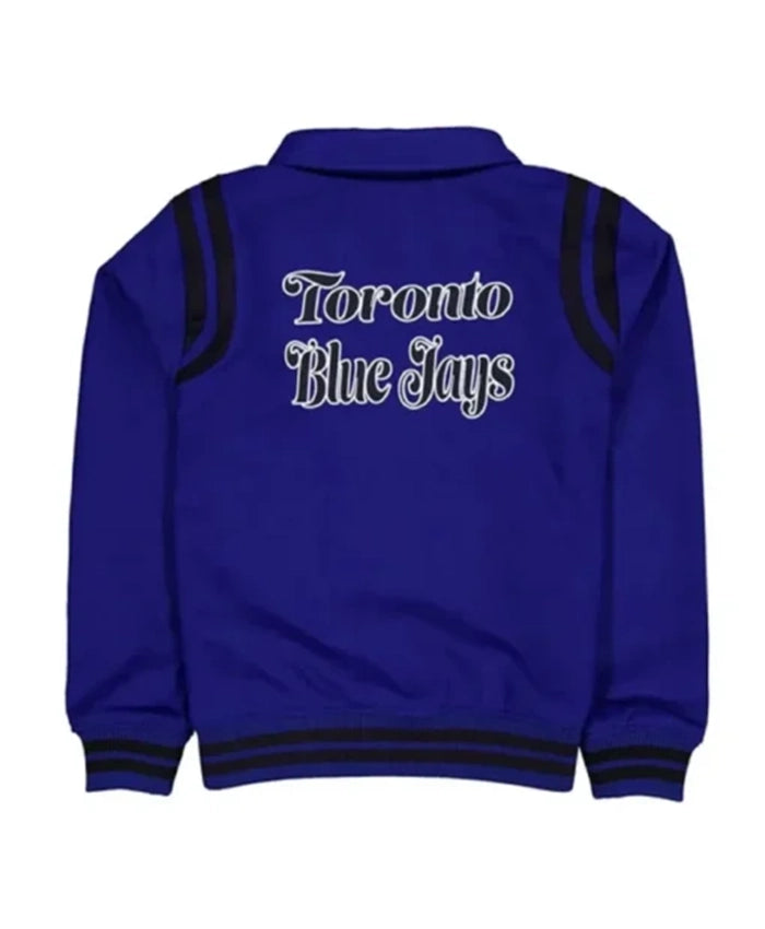 Toronto Blue Jays Sport Night Teddy Blue And Black Varsity Jacket