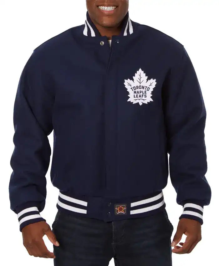 Toronto Maple Leafs One Color Wool Varsity Jacket