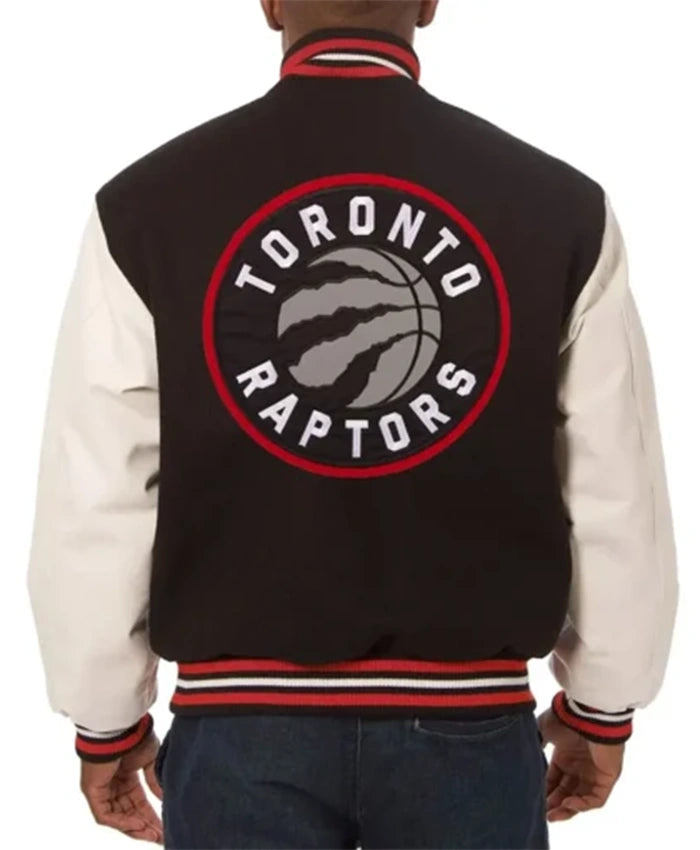 Toronto Raptors Black And White Varsity Jacket