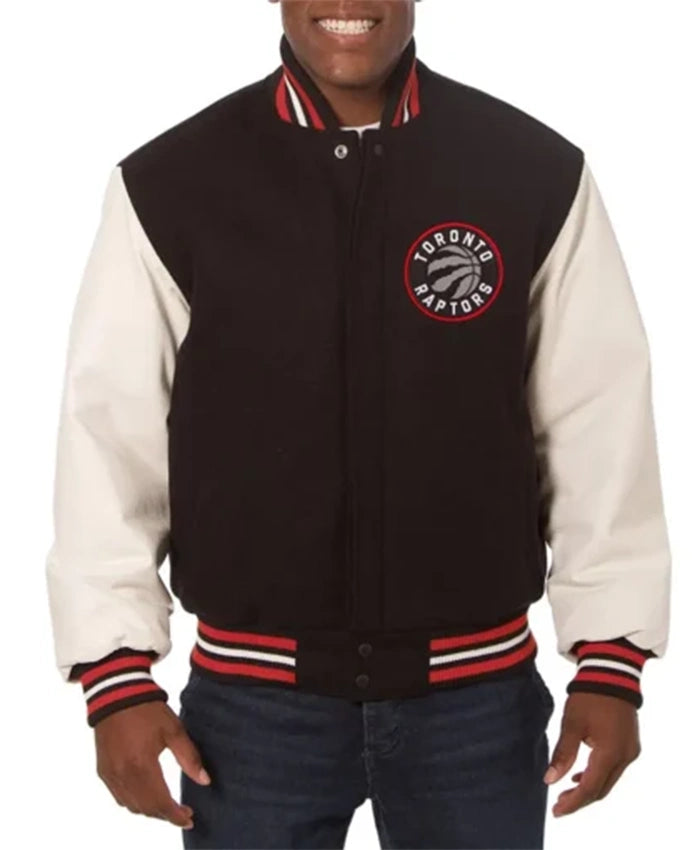 Toronto Raptors Black And White Varsity Jacket