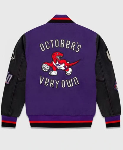 Toronto Raptors OVO Black And Purple Varsity Jacket
